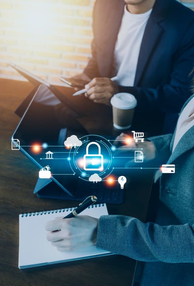 cyber security, professionals working